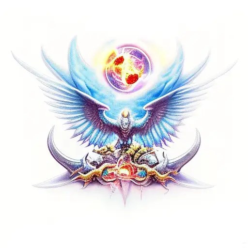 diablo y ángel  tattoo design idea