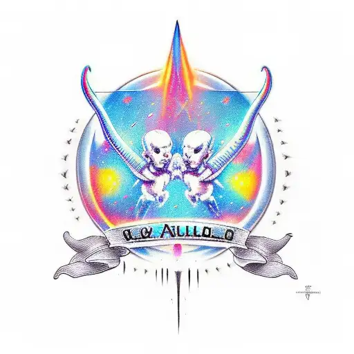 diablo y ángel  tattoo design idea