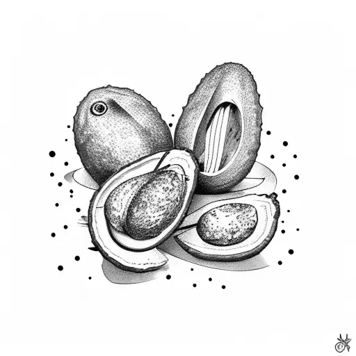 avocado on a ufo tattoo design idea