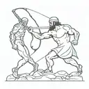 incorporate David and goliath with violence with a modern twist tattoo design idea
