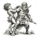 I want  david killing goliath   tattoo design idea