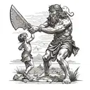 I want  david killing goliath   tattoo design idea