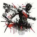 incorporate David and goliath with violence with a modern twist tattoo design idea