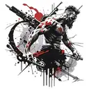 incorporate David and goliath with violence with a modern twist tattoo design idea