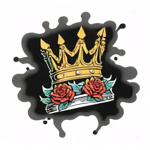kings crown with roman numeral 3 tattoo design idea