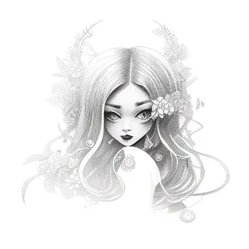 Hula girl tattoo design idea