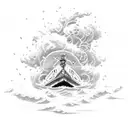 Noah's ark in a storm tattoo design idea