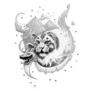 Noah's ark in a storm tattoo design idea