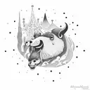 Noah's ark in a storm tattoo design idea