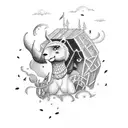 Noah's ark in a storm tattoo design idea