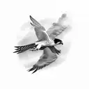 sleek diving peregrine falcon moving fast through the air tattoo design idea