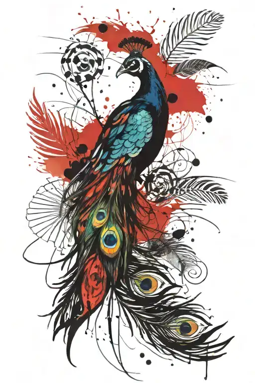 peacock feather  tattoo design idea