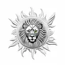 lion and eagle and sunflower and cardinal and globe tattoo design idea