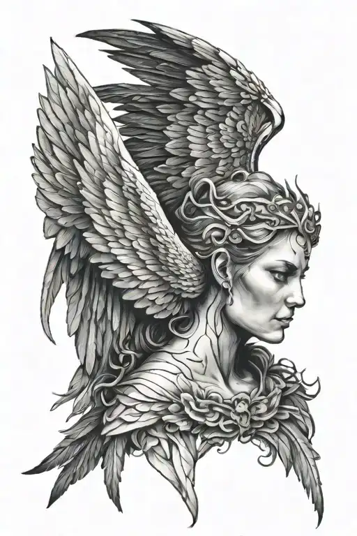 dark angel tattoo design idea