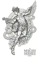 mercury god Hermes tattoo design idea