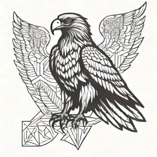 a small eagle with his wings raised heritage I want tattoo design idea