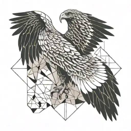 a small eagle with his wings raised, earth at the background  tattoo design idea