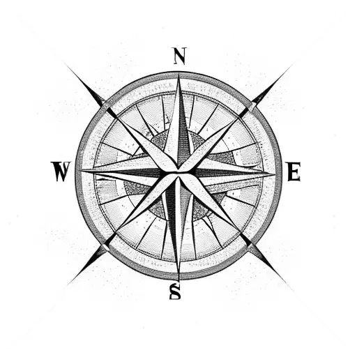compass with libra sign tattoo design idea