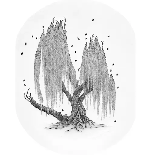 Weeping willow tattoo design idea