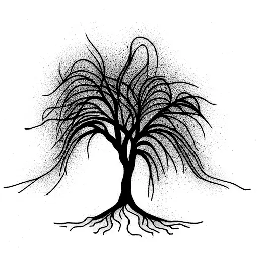 Weeping willow tattoo design idea