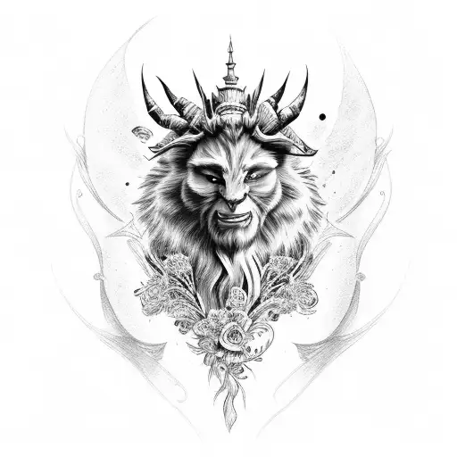 beauty and the beast  tattoo design idea