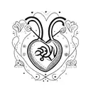a heart with the name KAVYA SRI tattoo design idea