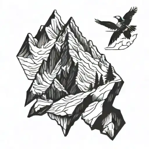 glock and climbing mountain tattoo design idea