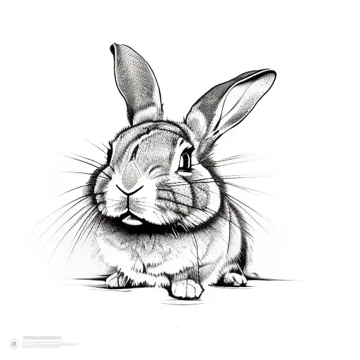 continuous line rabbit tattoo design idea