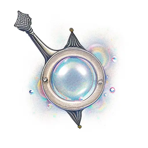 bow & arrow shooting bubbles tattoo design idea