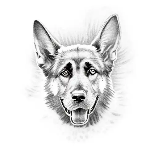 german sheppard bubble gum  tattoo design idea
