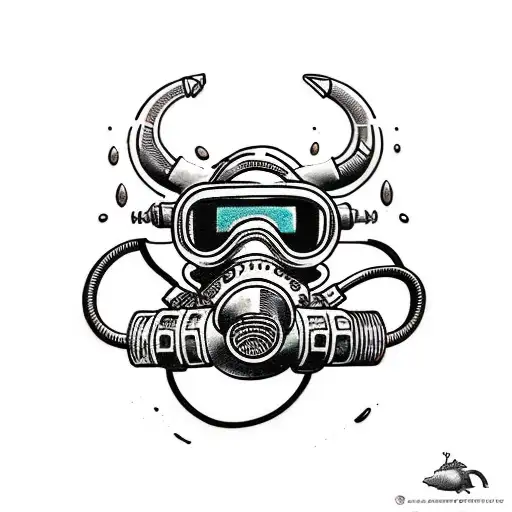 rebreather diving OX tattoo design idea
