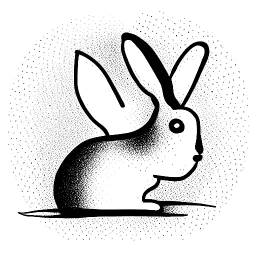 continuous line rabbit tattoo design idea