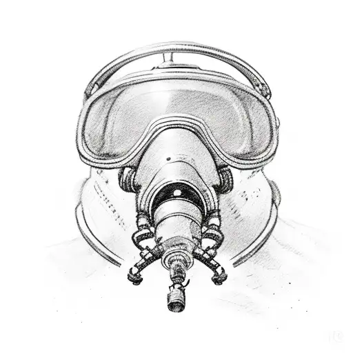 rebreather diving ox tattoo design idea