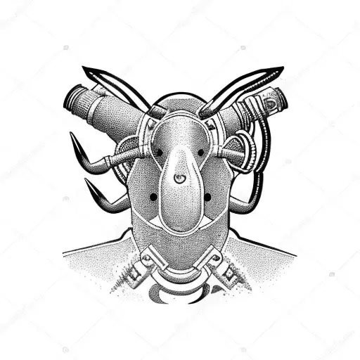 rebreather diving OX tattoo design idea