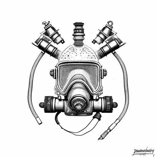 rebreather diving OX tattoo design idea