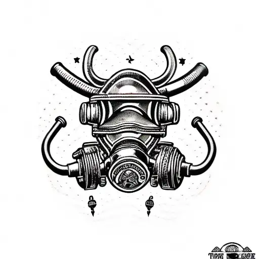 rebreather diving OX tattoo design idea