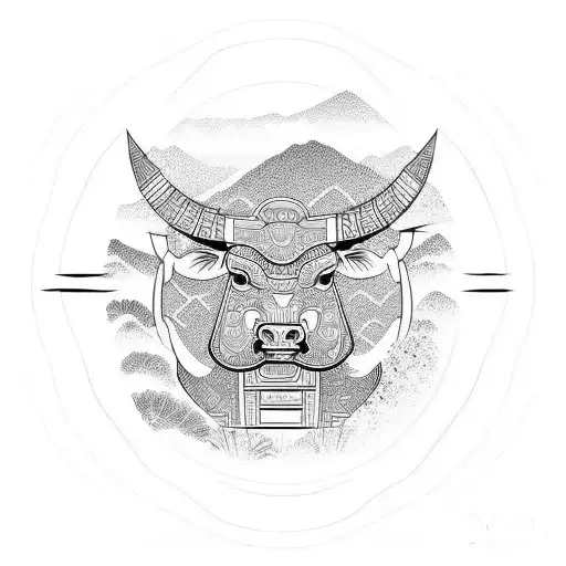 Chinese OX tattoo design idea