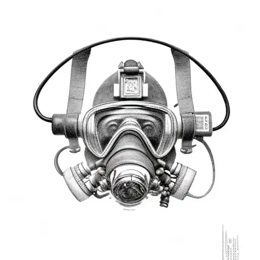 rebreather diving OX with pressure guage for face tattoo design idea