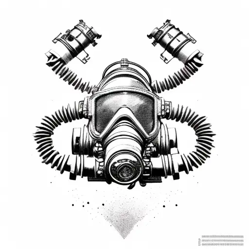 rebreather diving tattoo design idea
