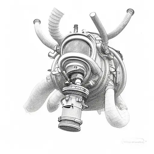 rebreather diving ox tattoo design idea