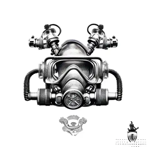 rebreather diving tattoo design idea