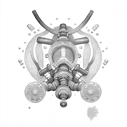 rebreather diving OX tattoo design idea