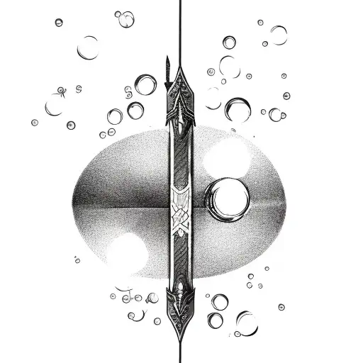 bow & arrow shooting bubbles arrows tattoo design idea