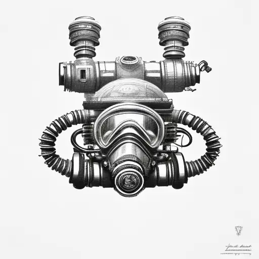 rebreather diving tattoo design idea