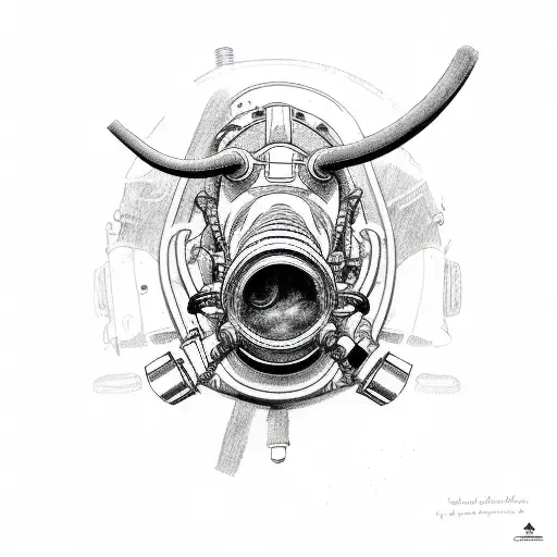 rebreather diving ox tattoo design idea