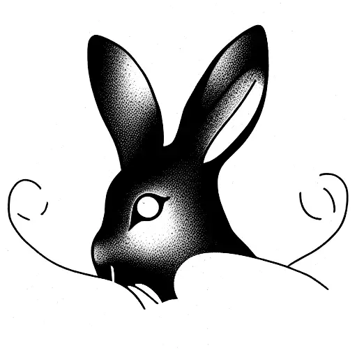 continuous line rabbit tattoo design idea