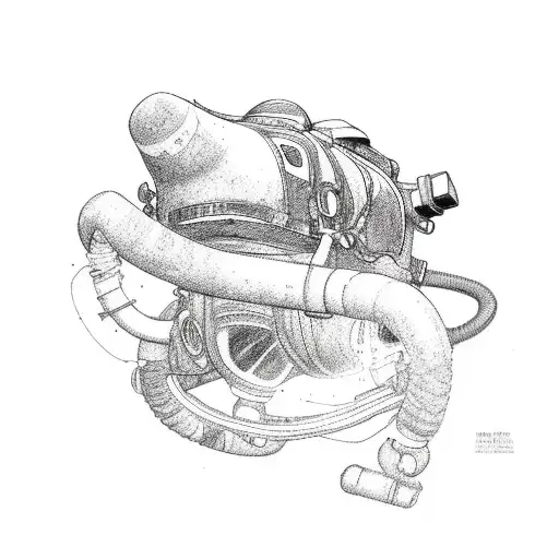 rebreather diving ox tattoo design idea