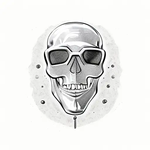 skull scuba mask tattoo design idea