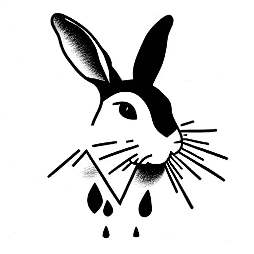one line rabbit tattoo design idea