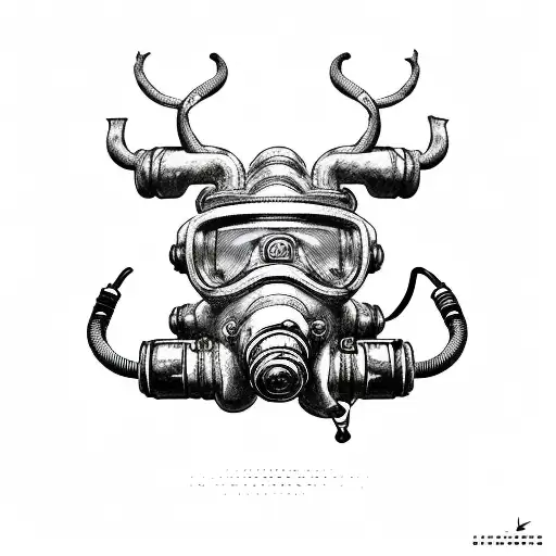 rebreather diving OX tattoo design idea
